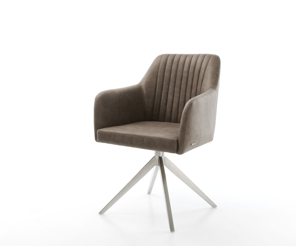 Jídelní židle Greg-Flex taupe vintage křížová podnož široká
