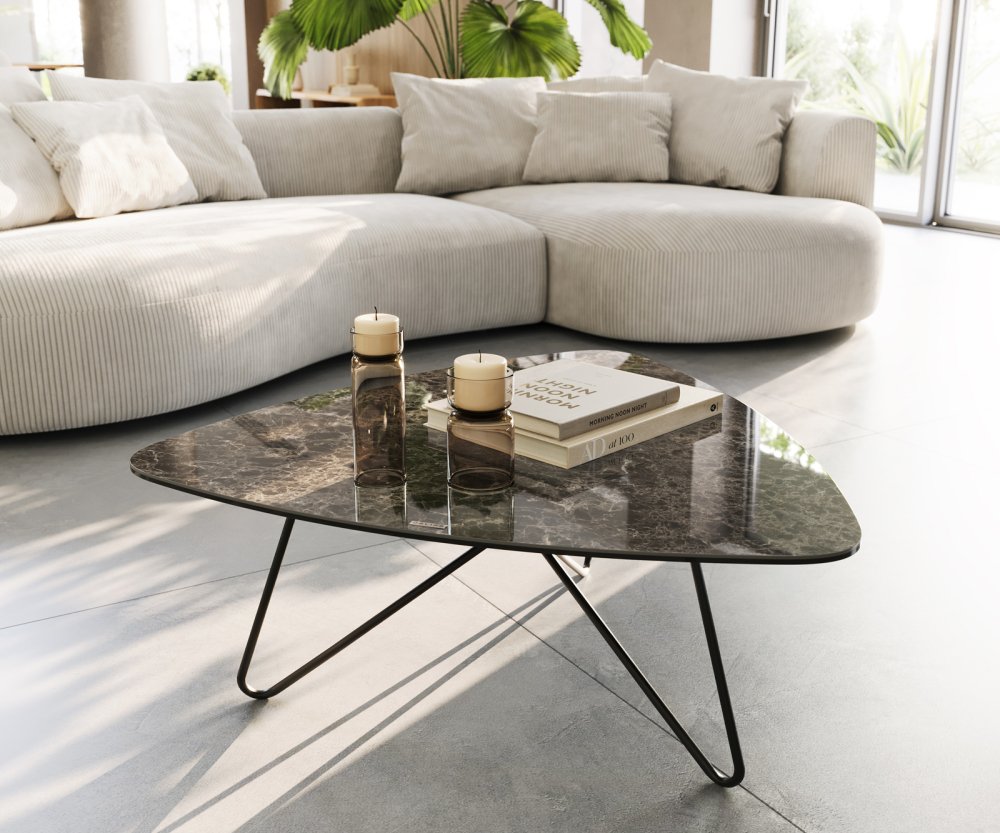 Ekrem konferenčný stolík 88x85 cm keramický Laminam®Emperador Extra