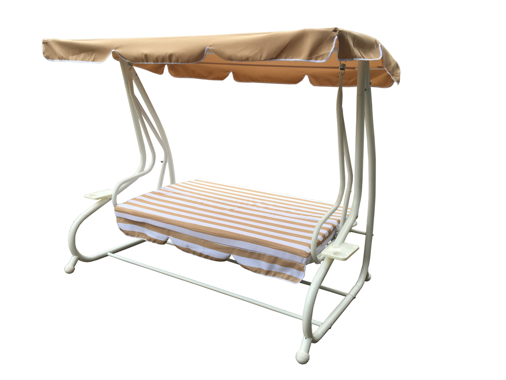 Zahradní houpačka DE LUXE ROJAPLAST Béžová / bílá Obrázek