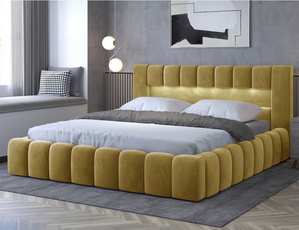 Posteľ Lamica 160x200 + Kovový rám / plynový výťah / kontajner