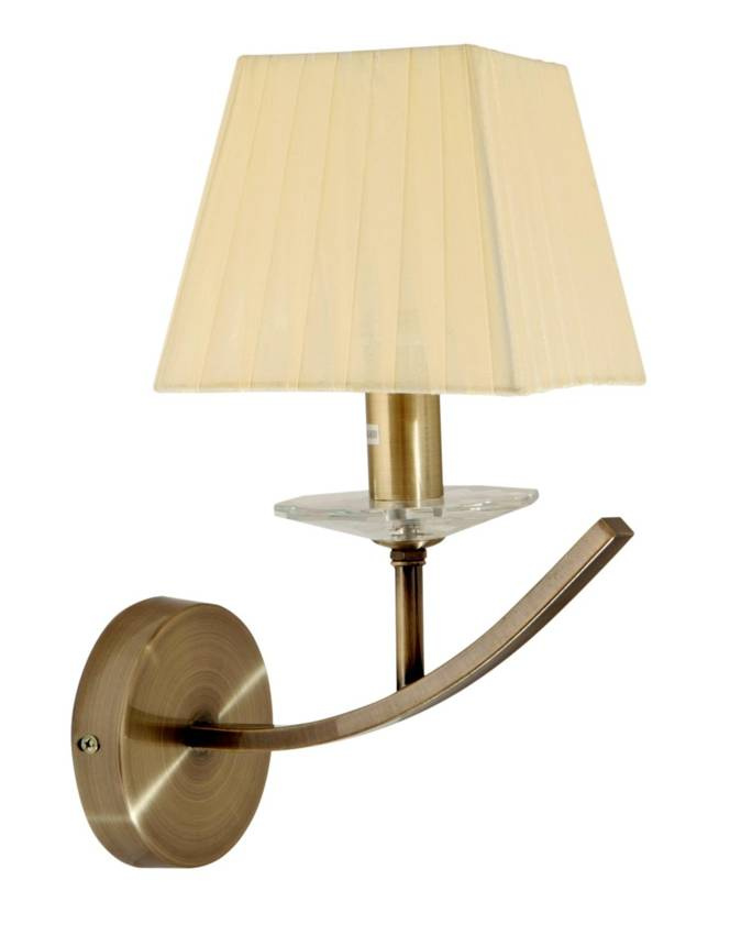 Patinovaná nástenná lampa + organzové tienidlo 40W E14 Valencia