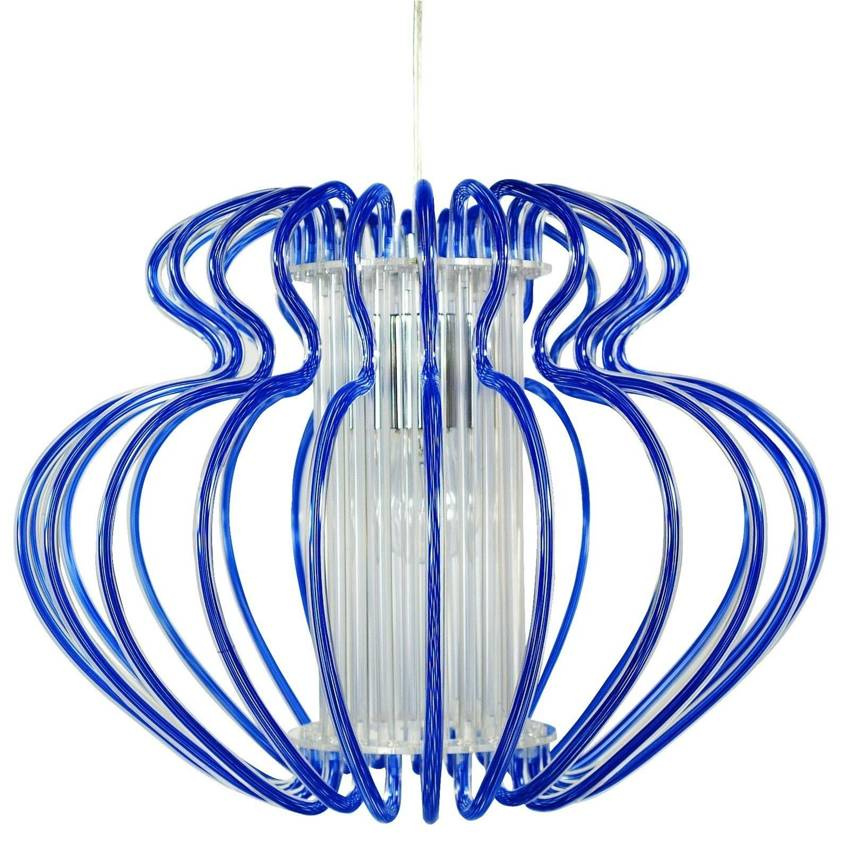 Modrá závěsná lampa 52 cm Imperia