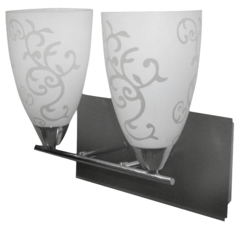 Dvojitá nástenná lampa striebornobiele tienidlo 2x40W E14 Medea