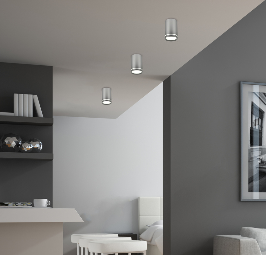 Strieborná stropná lampa 10cm 1xGU10