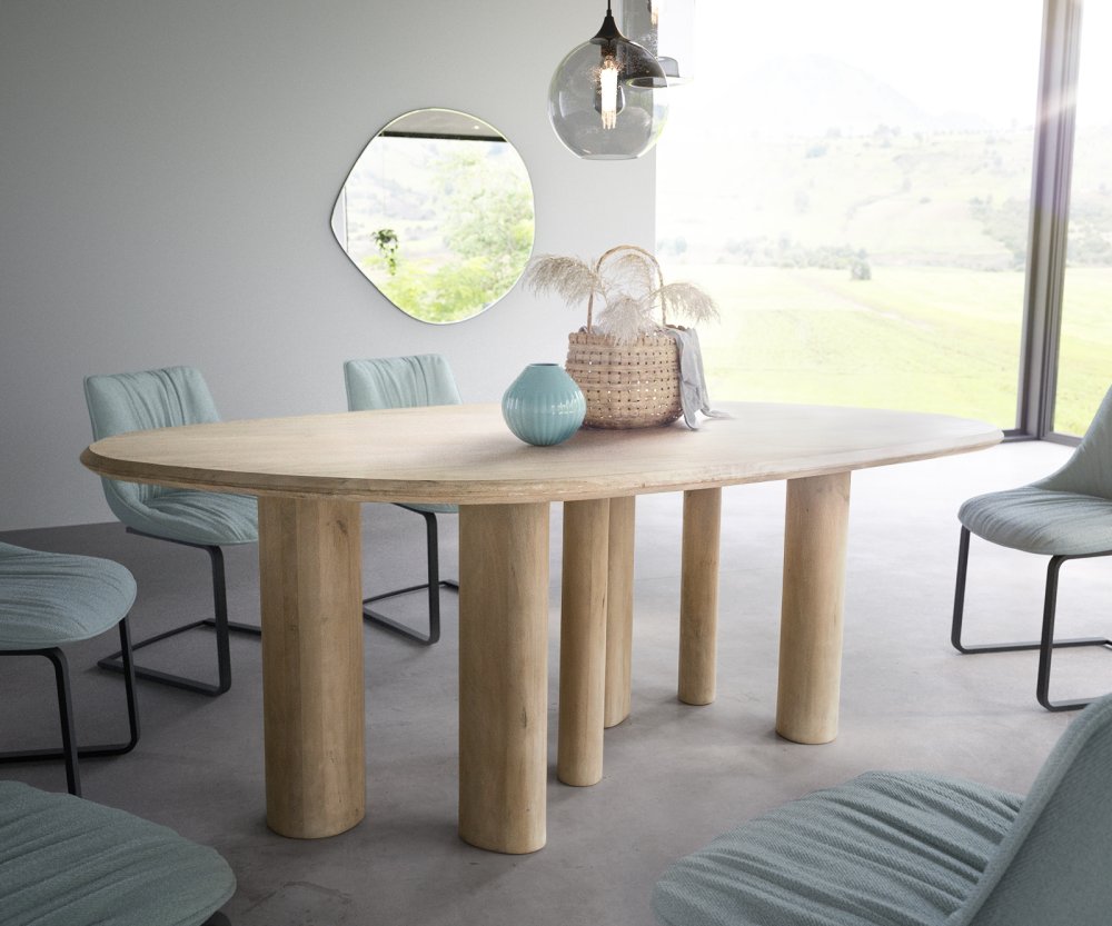 Jedálenský stôl Widoa 200x120 cm mango biely svetlý