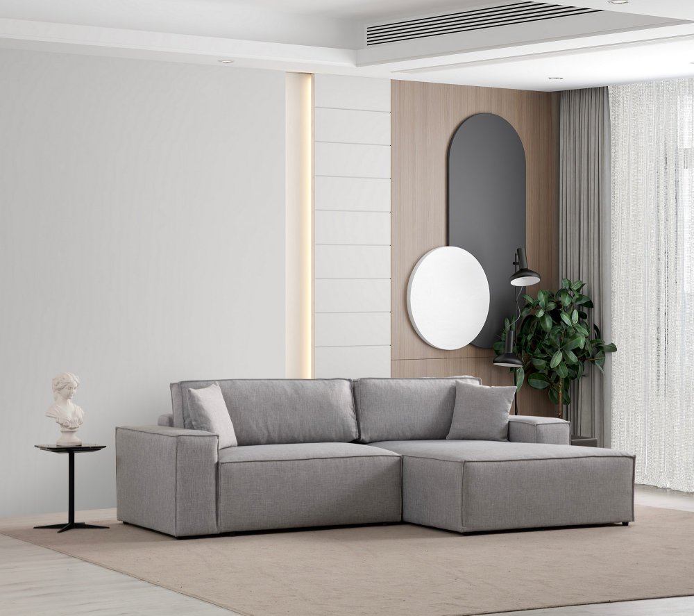 Rohová rozkládací pohovka Pırlo Corner Right - Light Grey (obrázek 16)