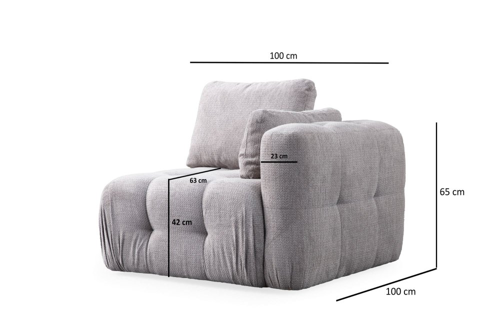 Trojmístná pohovka Amaris 3 Seater - Light Grey (obrázek 4)