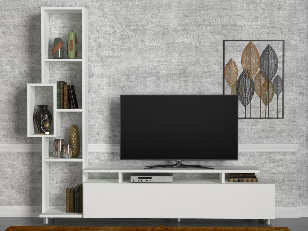 TV stěna / Sestava pod TV Tulip - White (obrázek 6)
