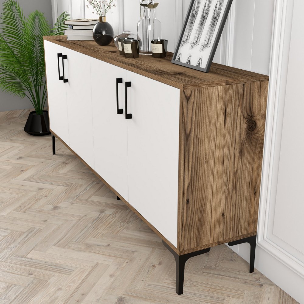 Konzolový stolek Kiev - Walnut, White (obrázek 4)