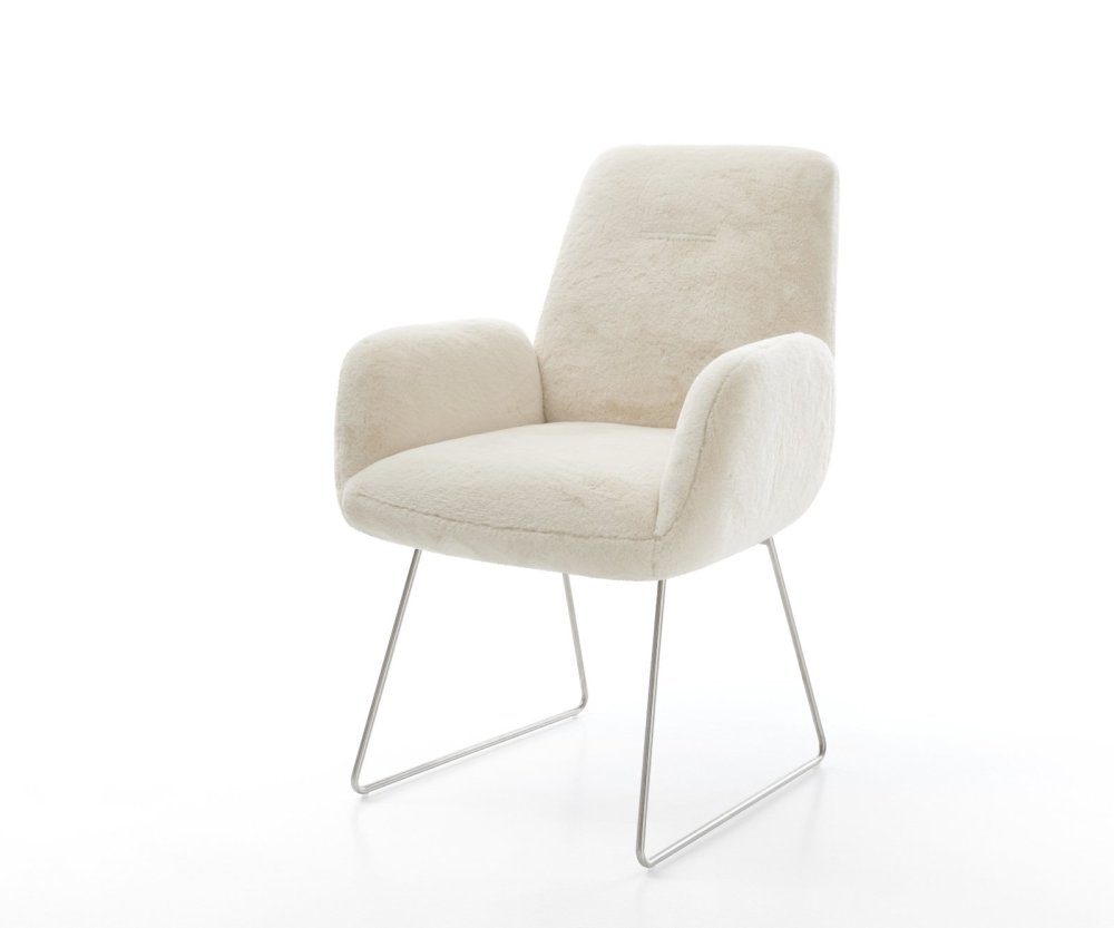 Jedálenská stolička Zoa-Flex plyšový manšester krémovo biela tenká