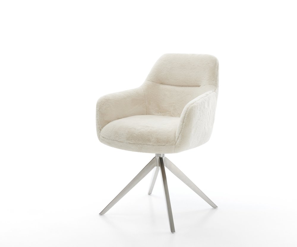 Jedálenská stolička Pejo-Flex plyšový manšester krémovo biela krížová