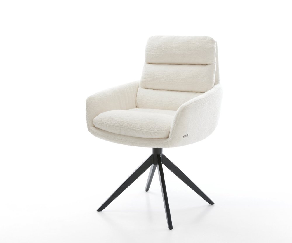 Jídelní židle Abelia-Flex s područkami bouclé měkký béžová