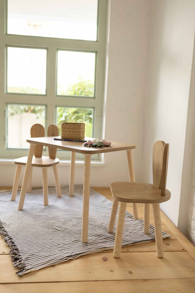 Kid's Table Set Bunny Two Chair Set - Brown (obrázek 4)