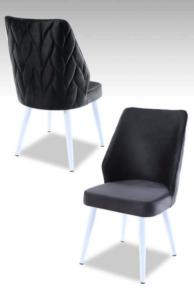 Súprava stoličiek (2 kusy) Pufi - Anthracite, White