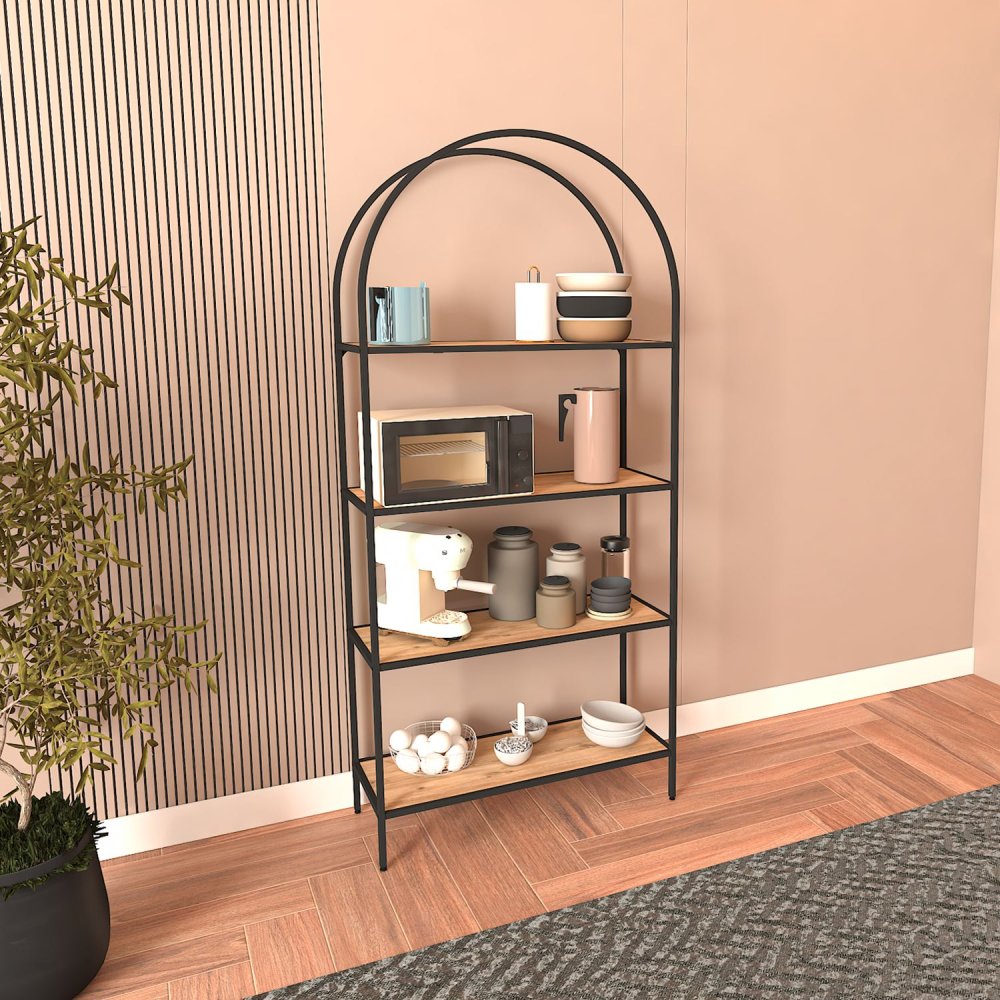 Knižnica Mona 80 - Black, Atlantic Pine