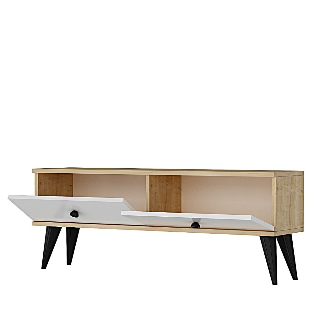 TV stolek Mona 120 - Sapphire Oak, White (obrázek 4)