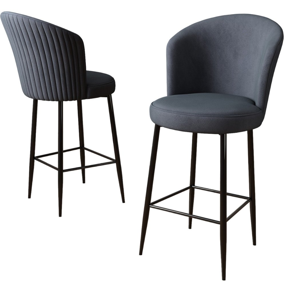 Bar Stool Set (6 Pieces) Fora - Anthracite, Black (obrázek 4)