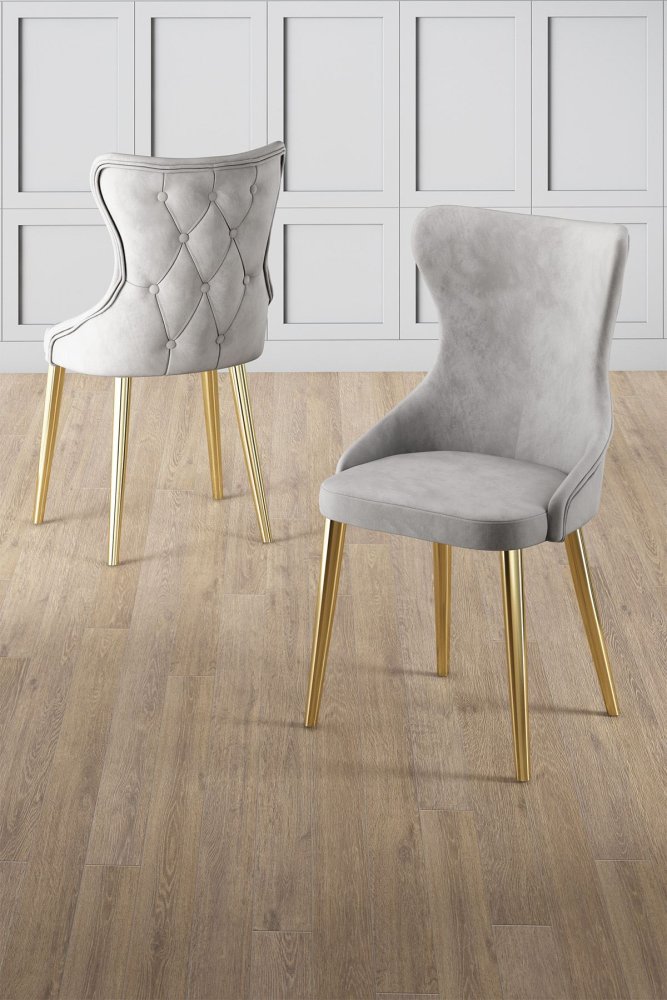 Súprava stoličiek (6 kusov) Alpa - Grey, Gold