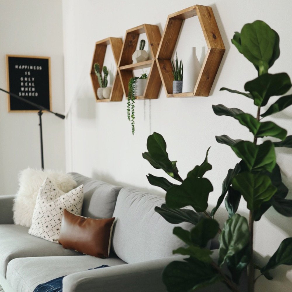 Nástenná polica Hex004