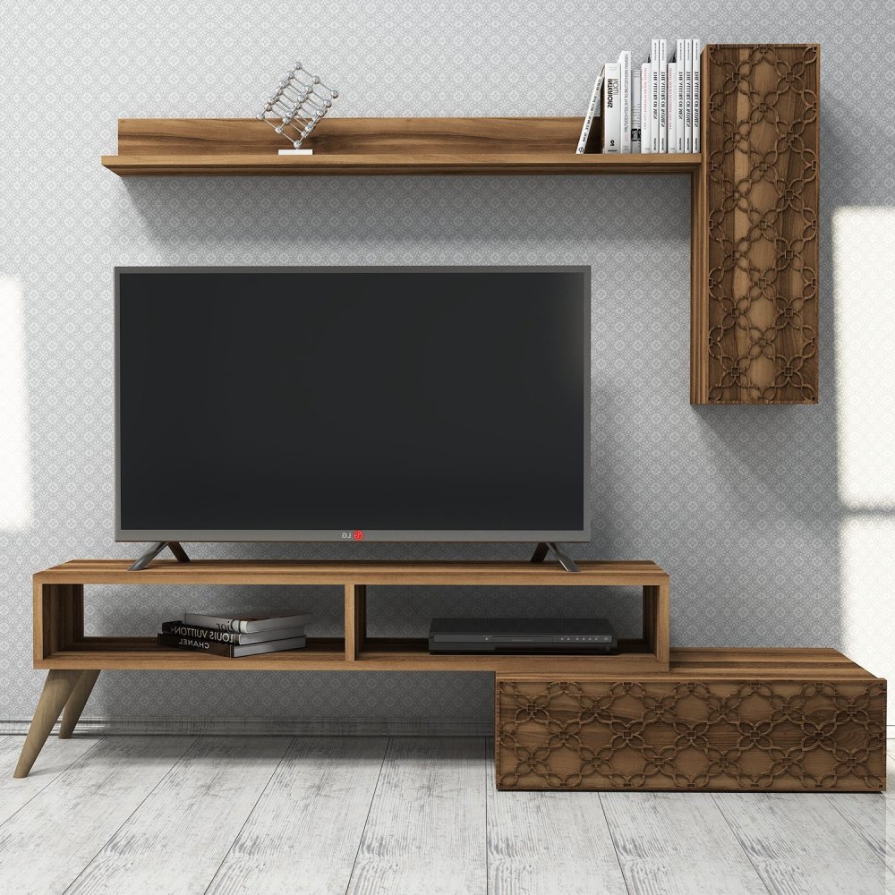 TV stěna / Sestava pod TV Planet - Walnut, Walnut (obrázek 4)