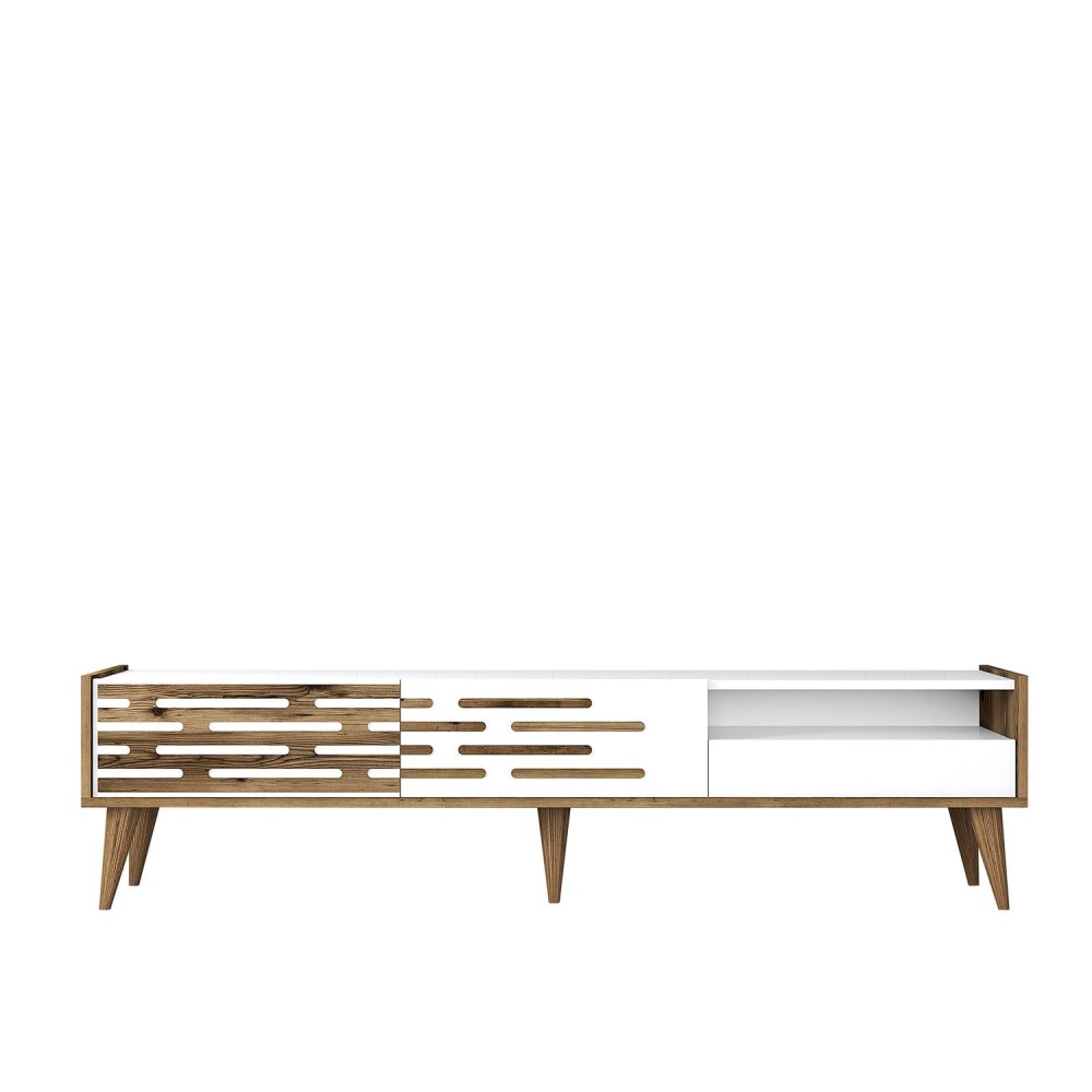 TV stolek Valensiya - Walnut, White (obrázek 3)