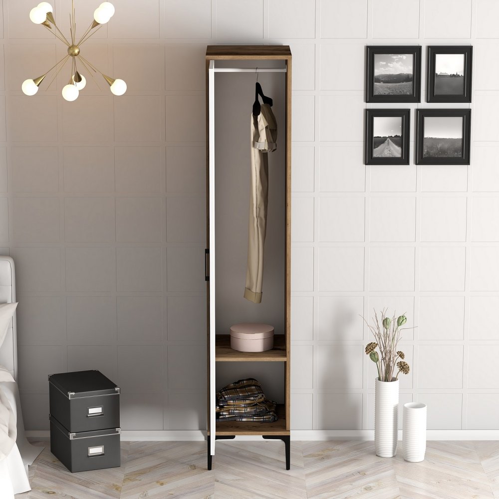 Šatní skříň Kumsal R - Walnut, White (obrázek 8)