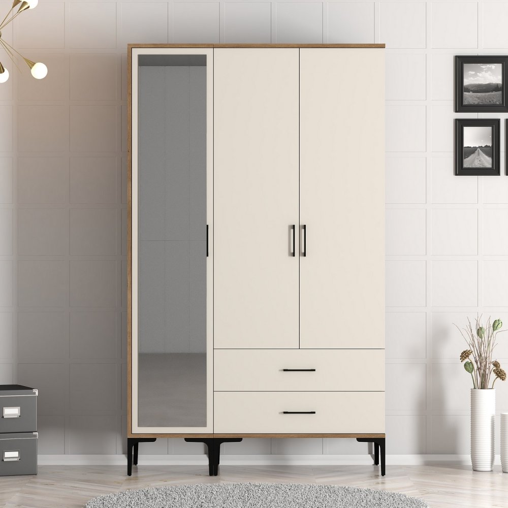 Šatní skříň Kumsal RT - Walnut, Cream (obrázek 8)