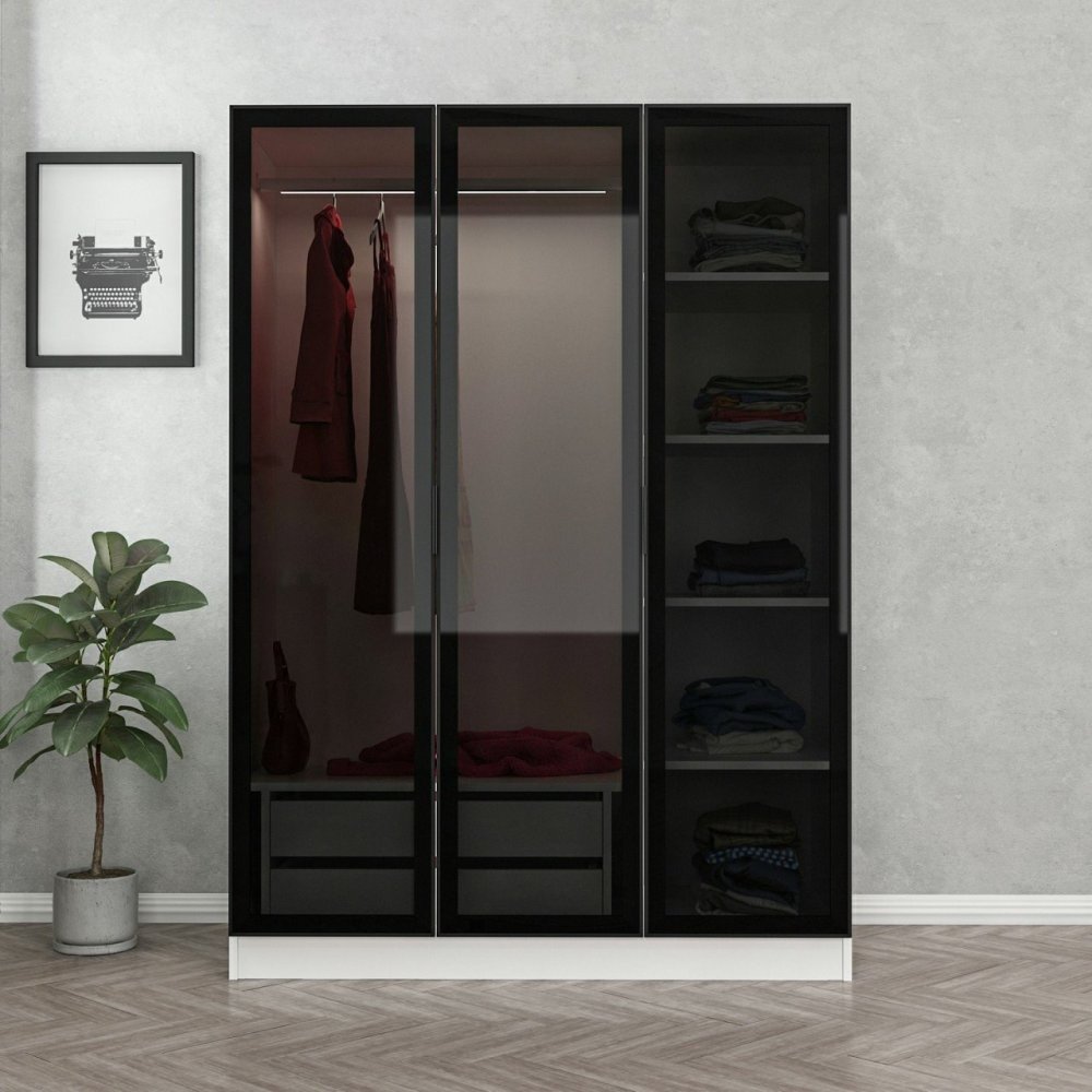 Šatní skříň Kale White Black - 2274 (obrázek 8)