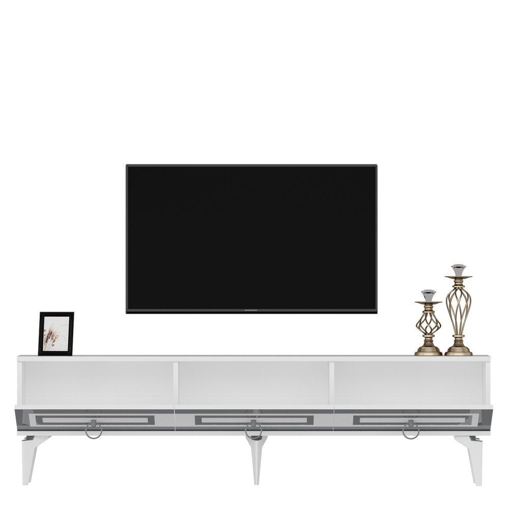 TV stolek Karya - White, Silver (obrázek 4)