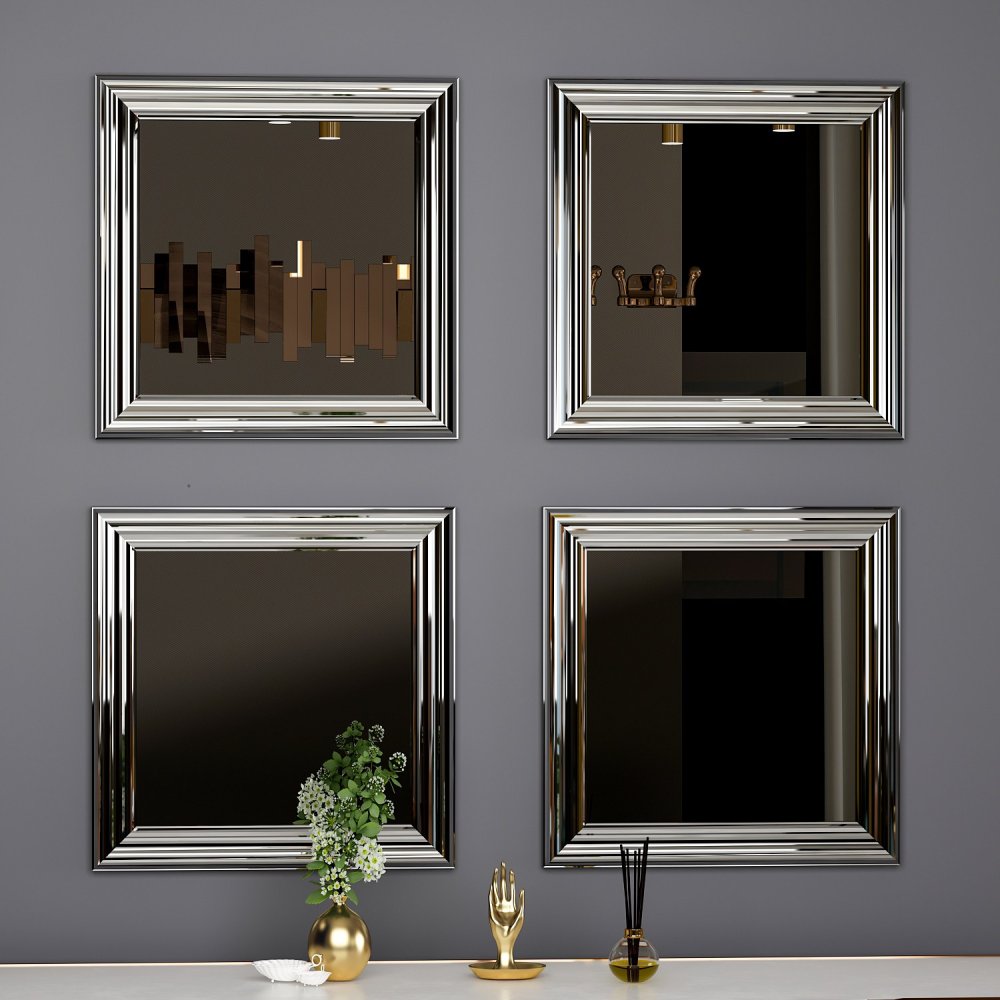 Mirror Set (4 Pieces) Loza - Silver (obrázek 4)