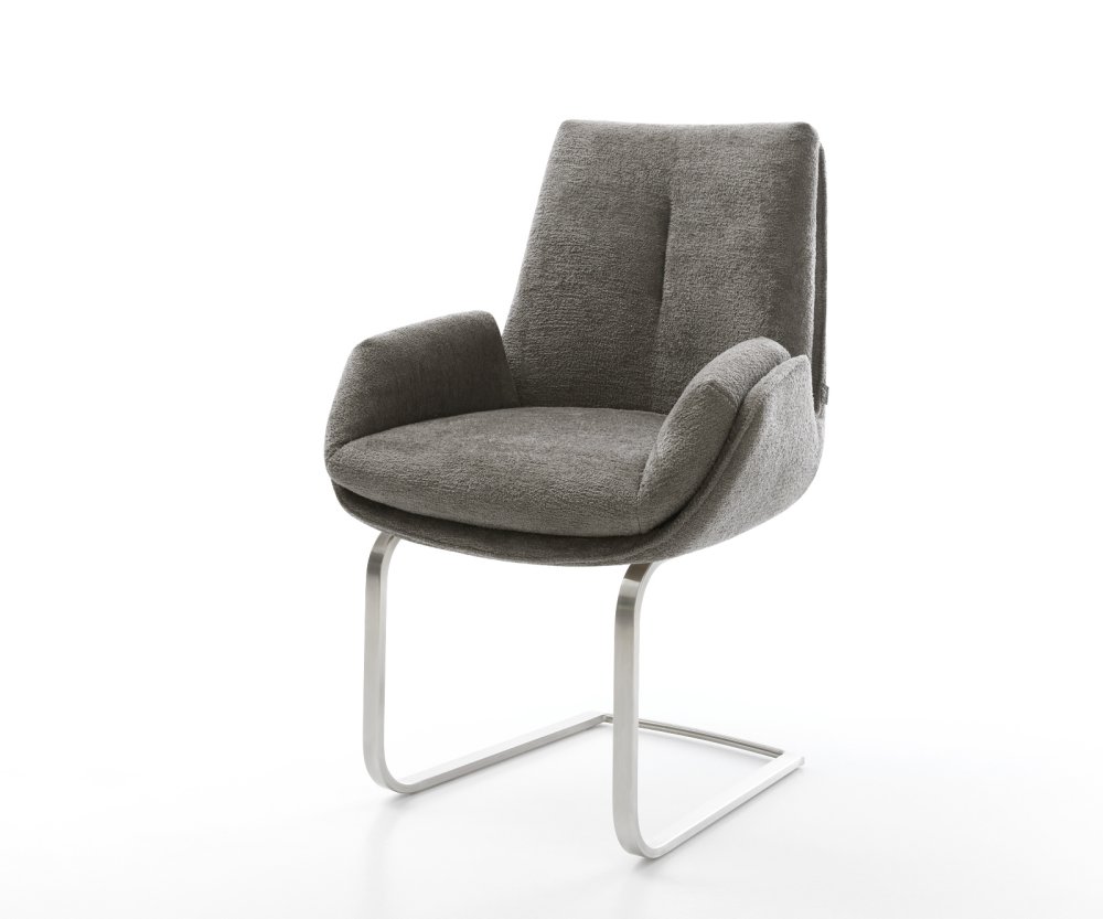 Konzolová jedálenská stolička Clea-Flex bouclé mäkký tmavobéžová