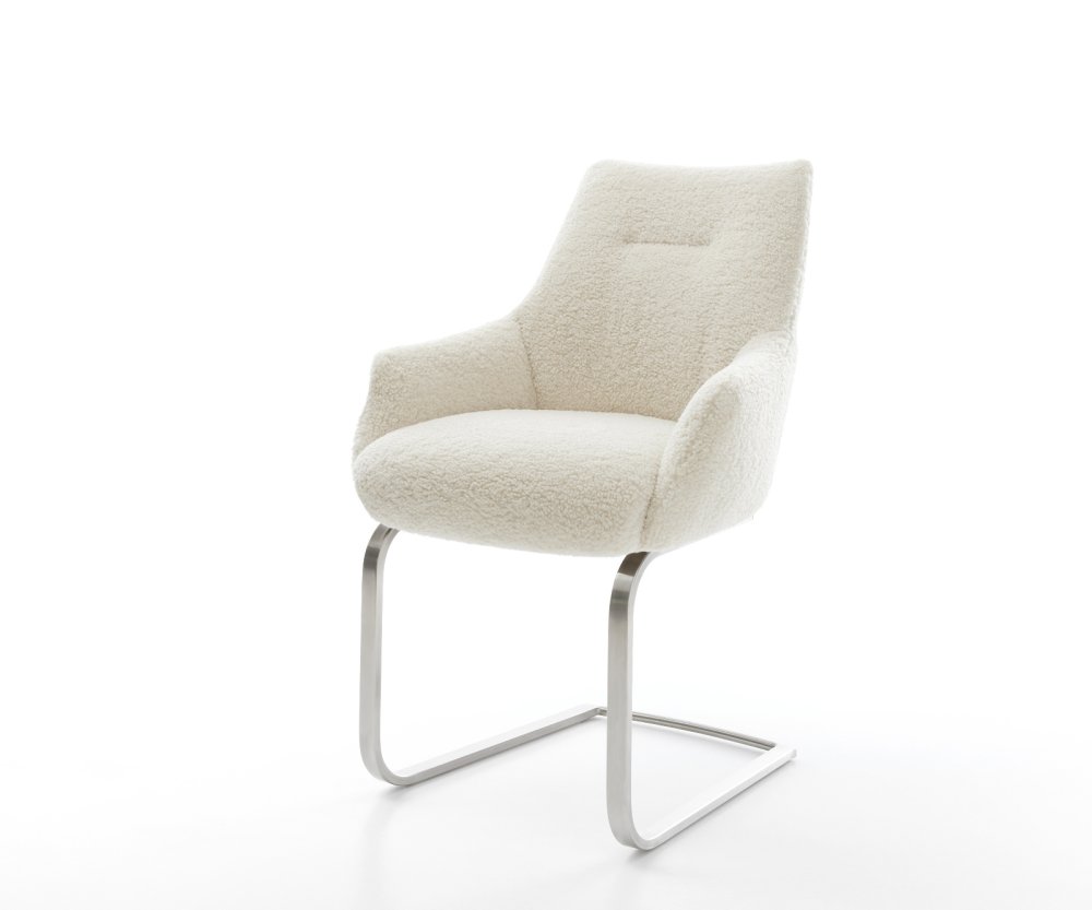 Konzolová jedálenská stolička Alja-Flex s opierkami teddy látka béžová