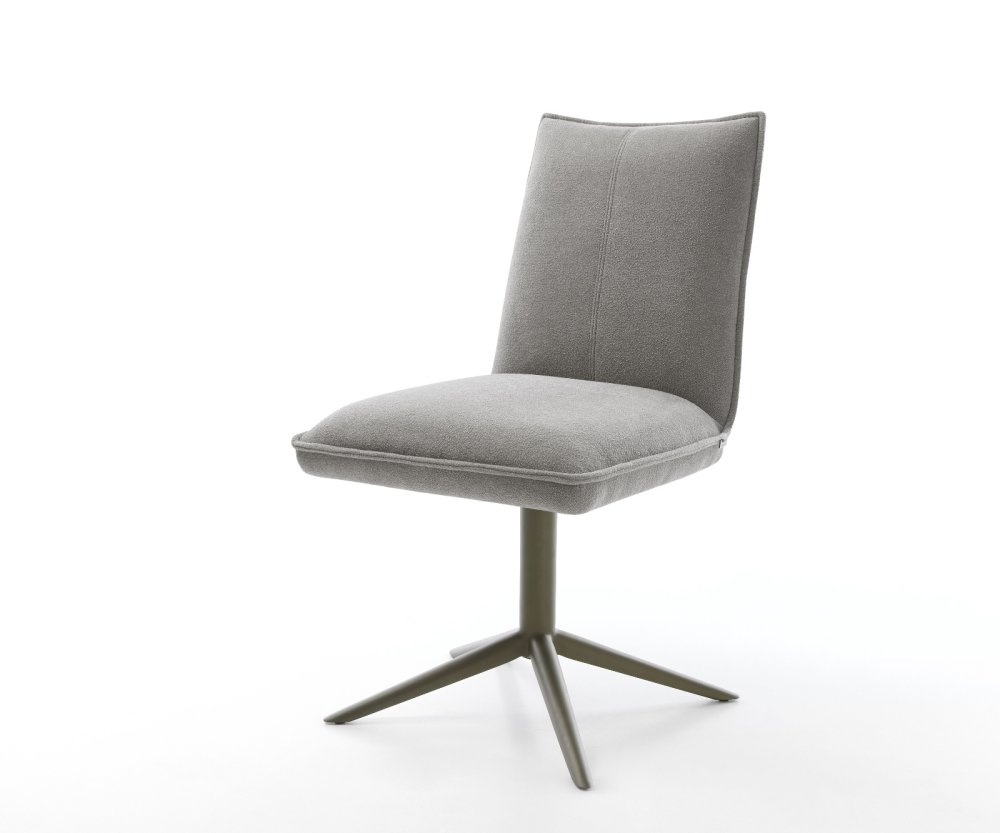 Jedálenská stolička Lelio-Flex texturovaná látka mäkký sivá krížová