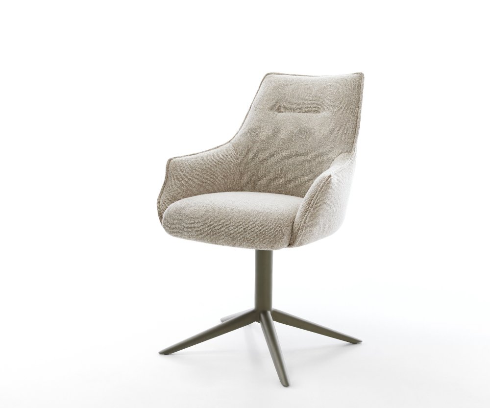 Jedálenská stolička Alja-Flex s opierkami tkanina mäkká béžová krížová