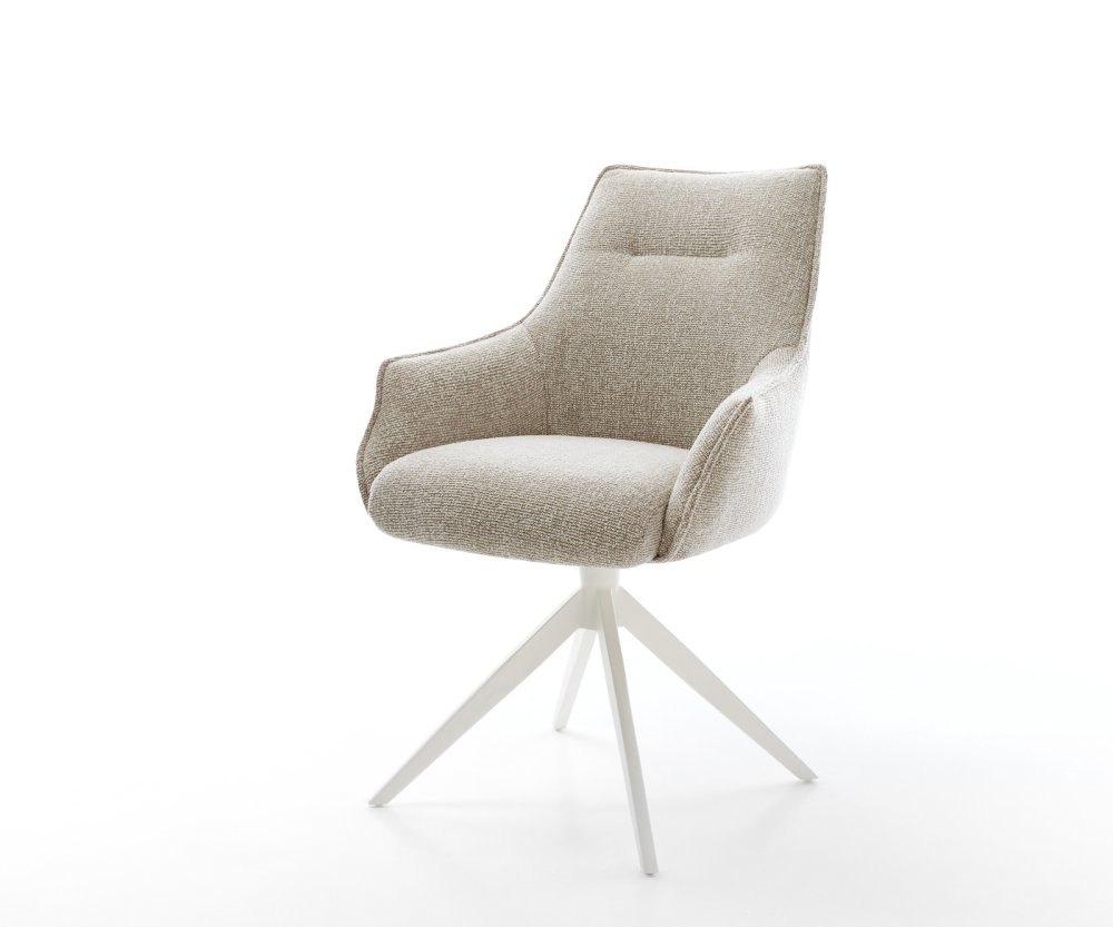 Jedálenská stolička Alja-Flex s opierkami tkanina mäkká béžová krížová