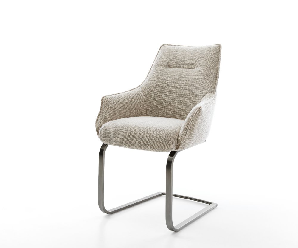 Jedálenská stolička Alja-Flex s opierkami tkanina mäkká béžová