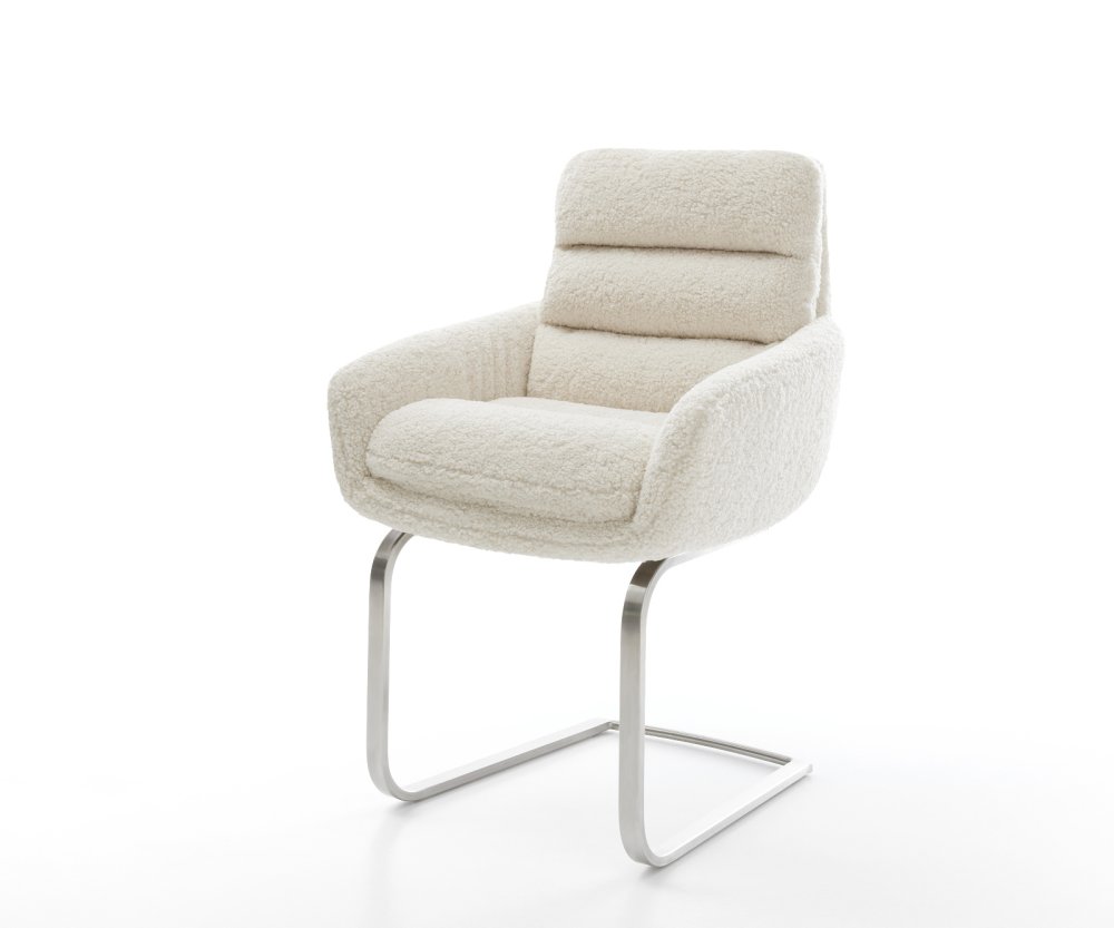 Konzolová jedálenská stolička Abelia-Flex s opierkami teddy látka