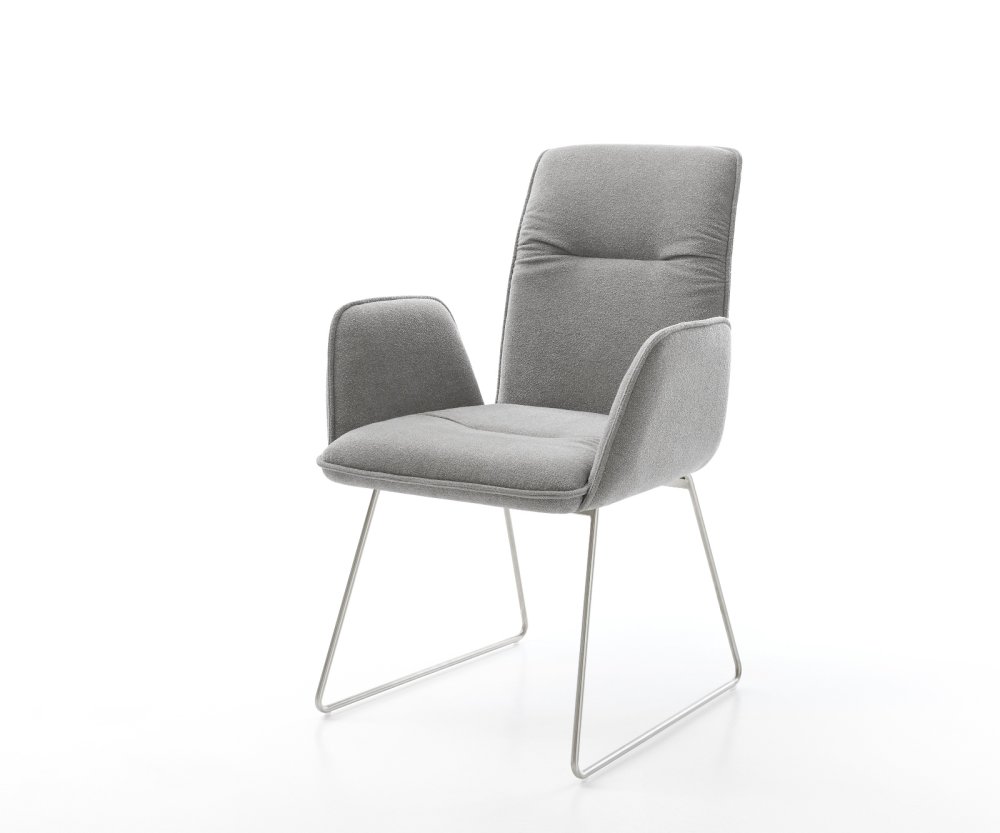 Jedálenská stolička Vinja-Flex štruktúrovaná látka mäkký sivá tenká