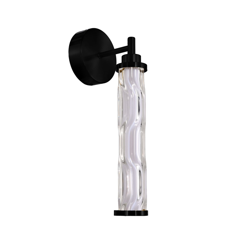 CORTE lampa kinkiet czarny matowy 10W LED 3000K klosz bezbarwny