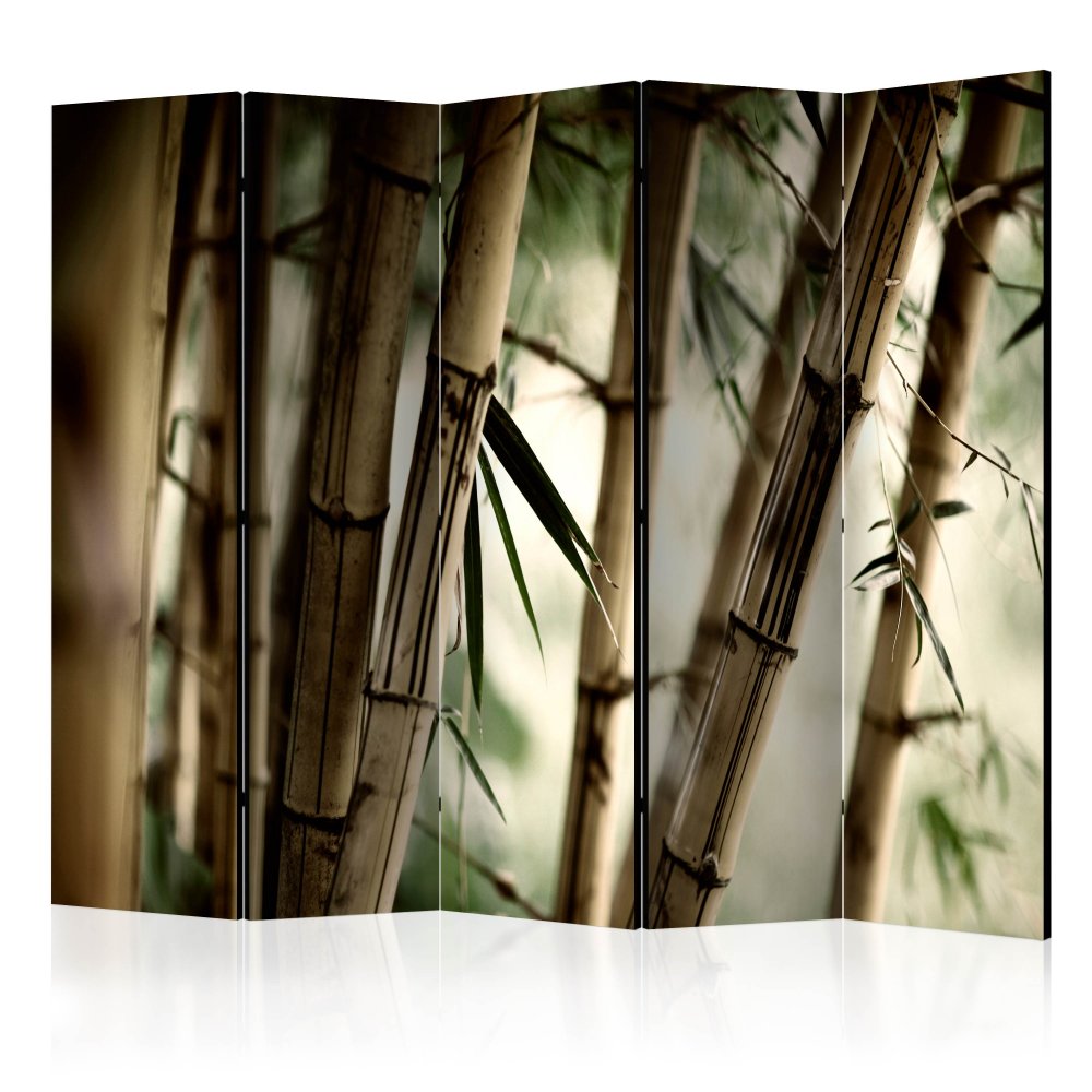 Paraván Fog and bamboo forest Dekorhome 225x172 cm (5-dílný)