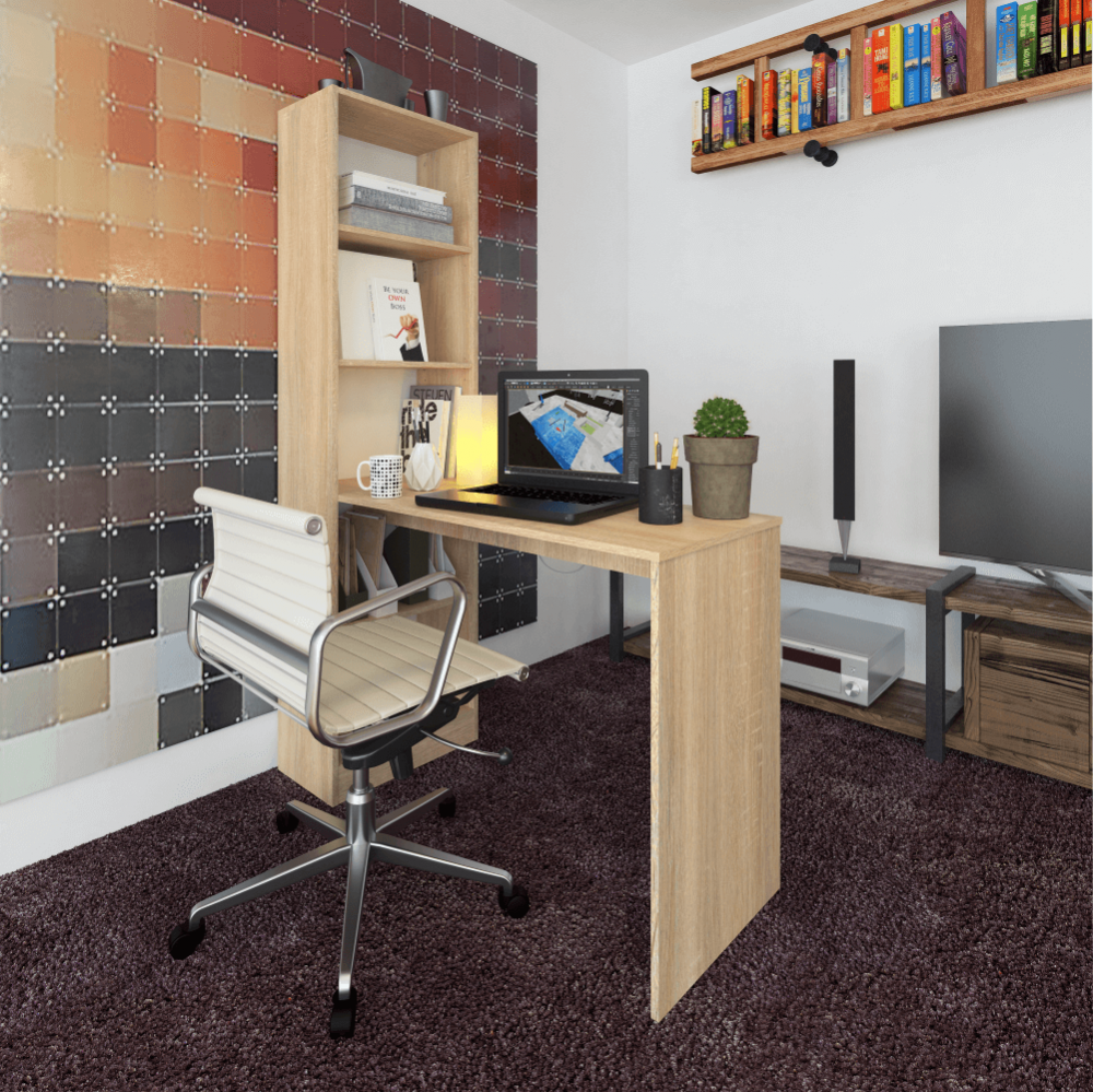 Stůl s regálem JASMIN Tempo Kondela Bílá Obrázek