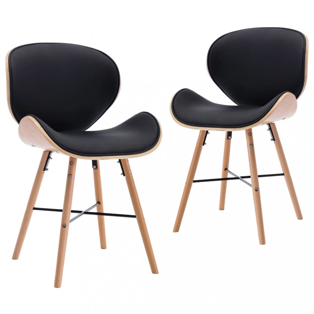 Jídelní židle 2 ks ohýbané dřevo Dekorhome Černá