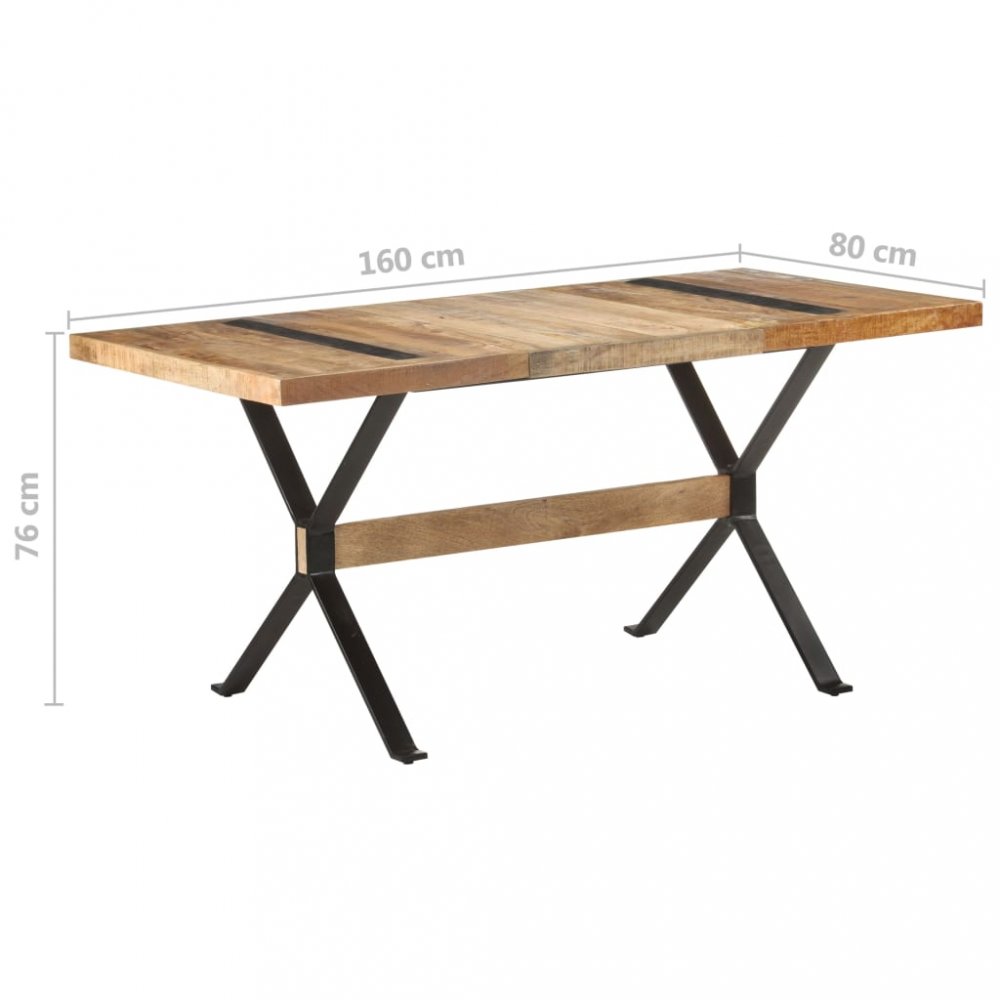 Jedálenský stôl drevo / oceľ Dekorhome 160x80x76 cm