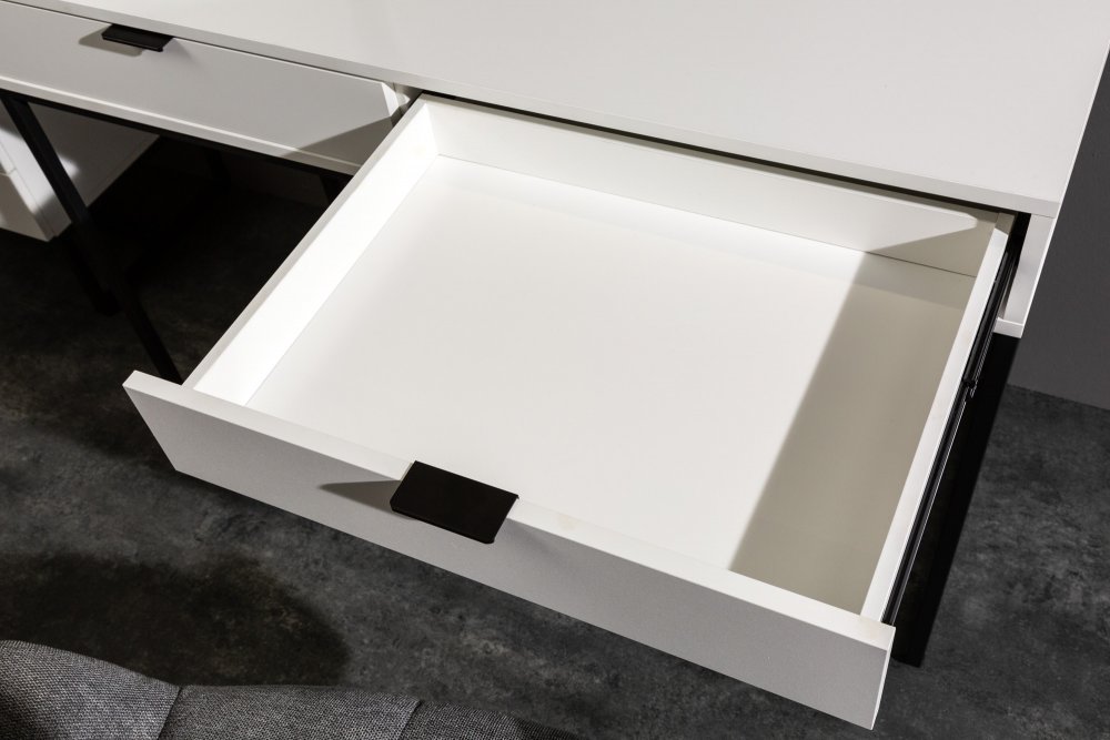 Psací stůl se šuplíky LITAI Dekorhome Bílá Obrázek