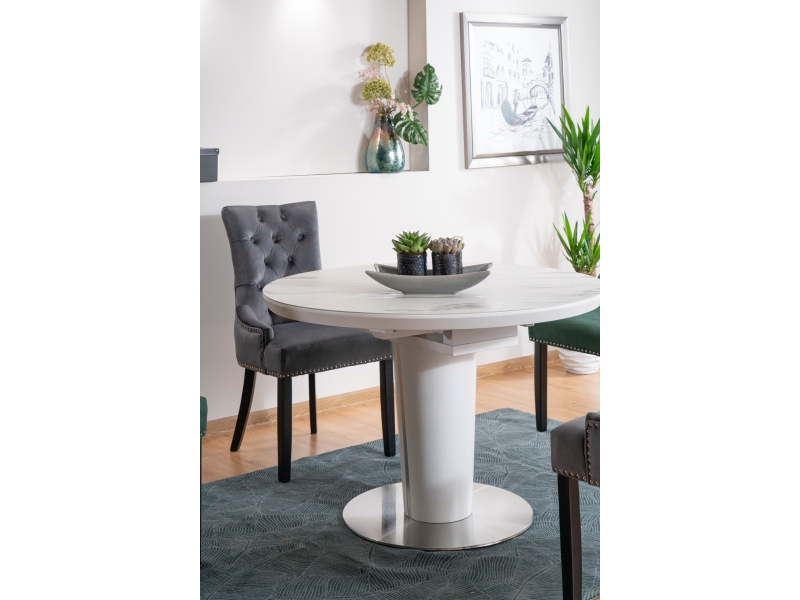 Rozkládací jídelní stůl ORBIT CERAMIC Signal Bílá Obrázek