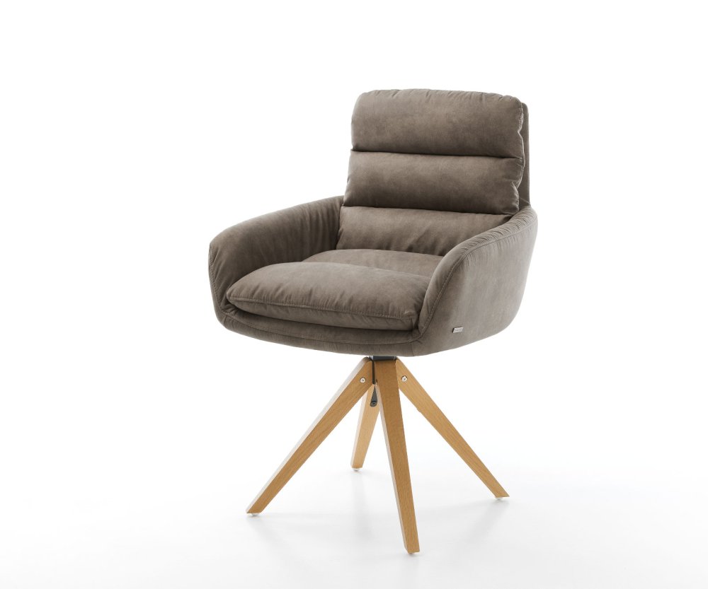 Abelia-Flex otočná stolička s podrúčkami taupe vintage mikrovlákno