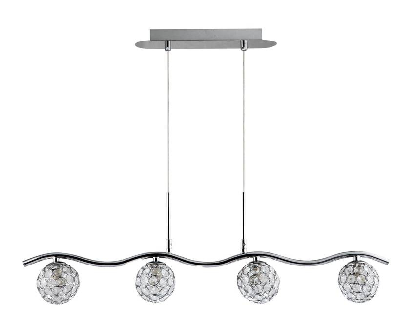 Závesná lampa 4X40W G9 chróm/priehľadná