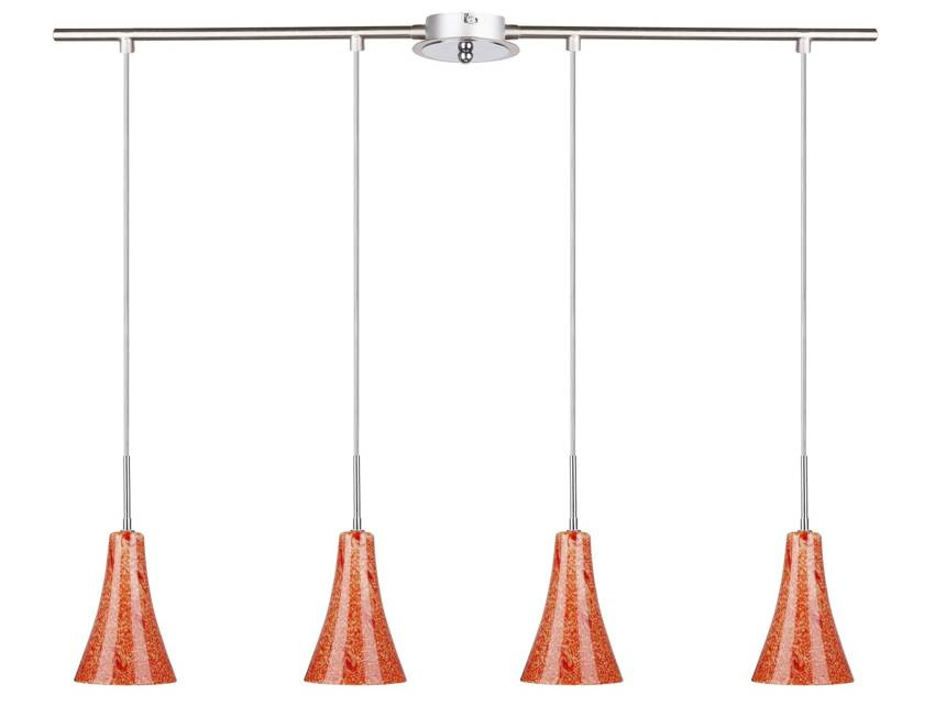 Závesná stropná lampa Rufi s chrómom/saténovým niklom 4xE14