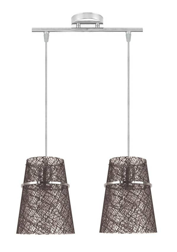 Závesná plastová žiarovka 2X60W E27 chróm
