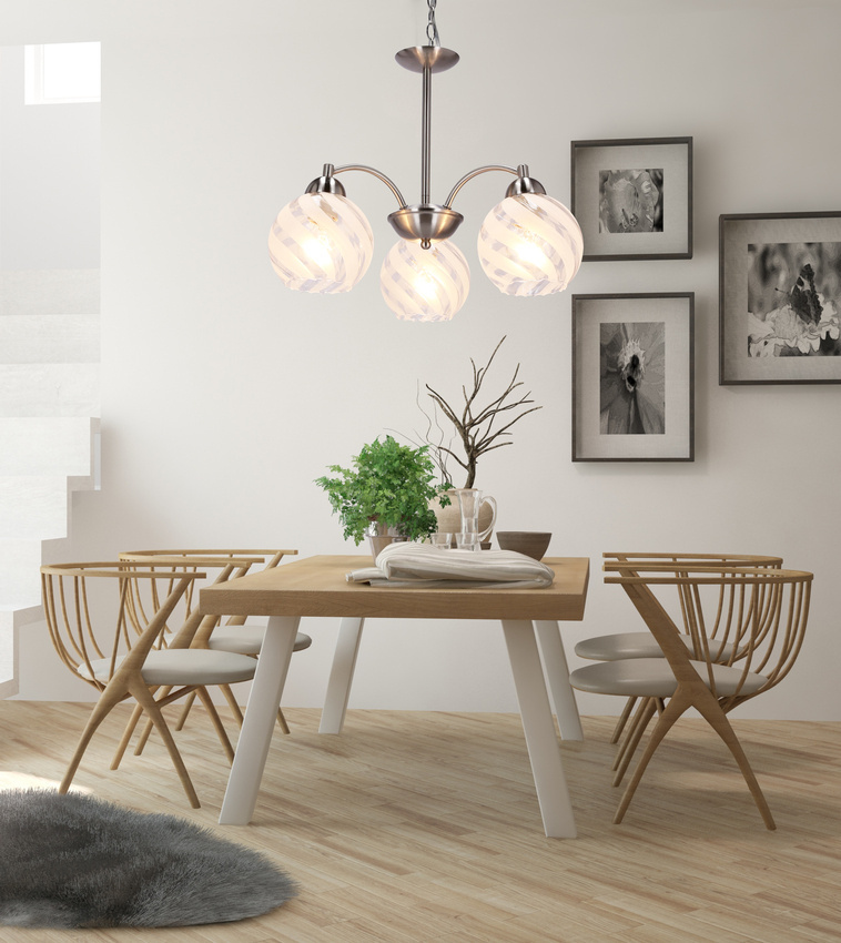 Závesná lampa Baida s matným priehľadným tienidlom